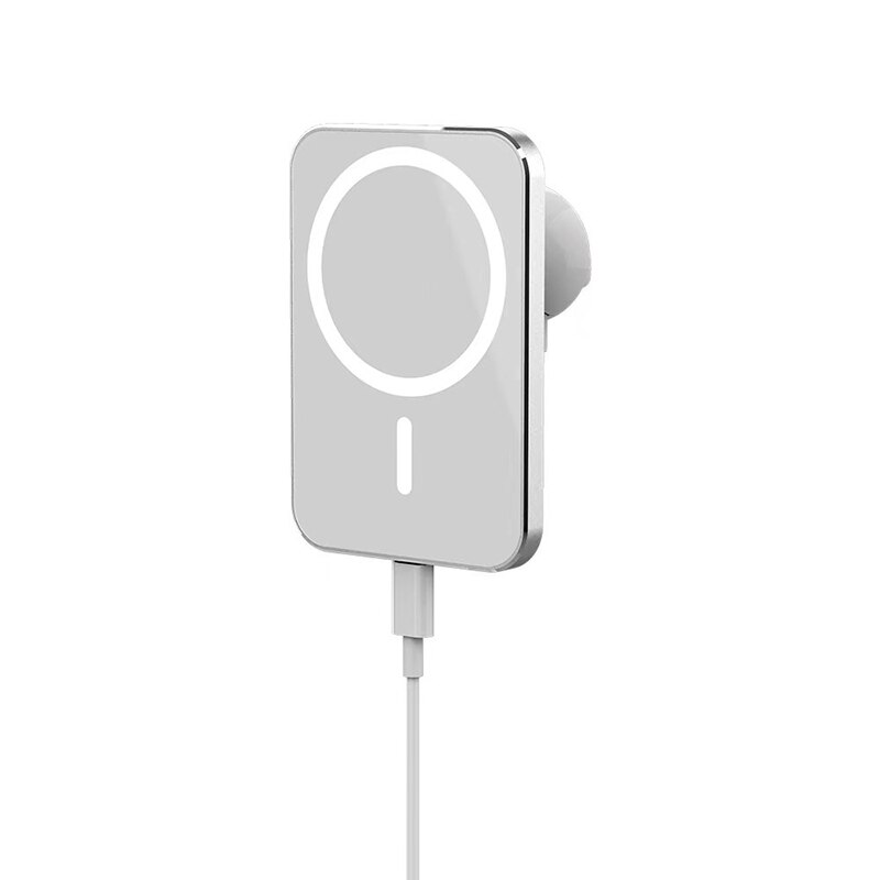 For Macsafe Charger Car 15W Fast Magnetic Wireless Charger For iPhone 13 12 Pro Max Mini Macsafing Car Mount carregador sem fio: White