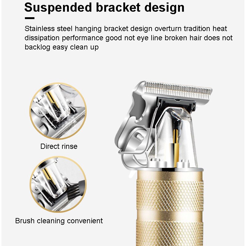 T Bald Head Tondeuse Professionele Heren Tondeuse Clipper Usb Oplaadbare Trimmer T-Outliner Kapper Scheren Machine