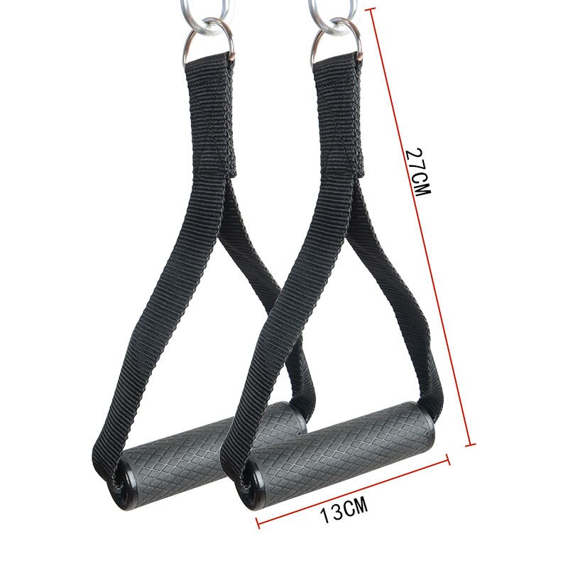 Gym handtag kabelmaskin lyft dragning träning antislip handtag fitness cross over handtag triceps träningsmaskin tillbehör: Röd