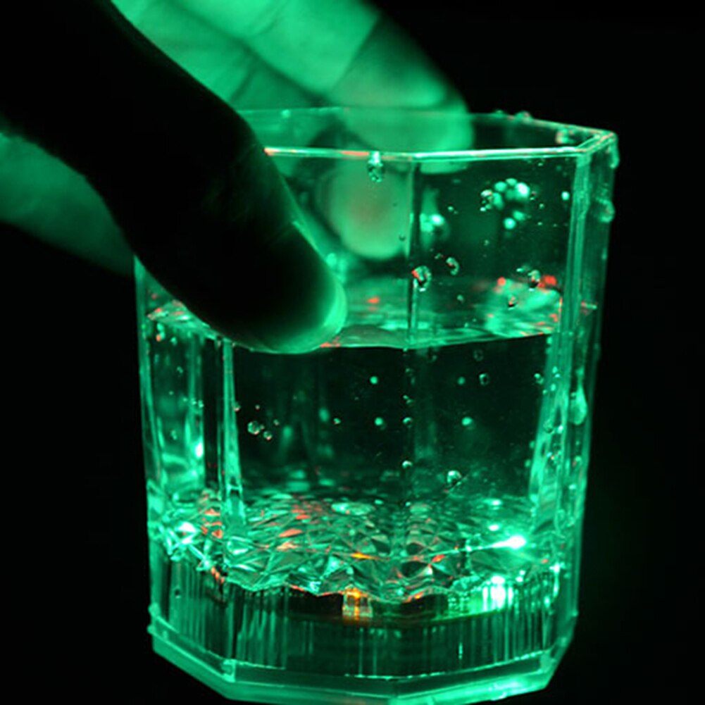 LED Light Up Color Change Water Activated Beer Octagonal Cup Mug Party Prop Colorful glowing octagonal wine glass bar beer glass