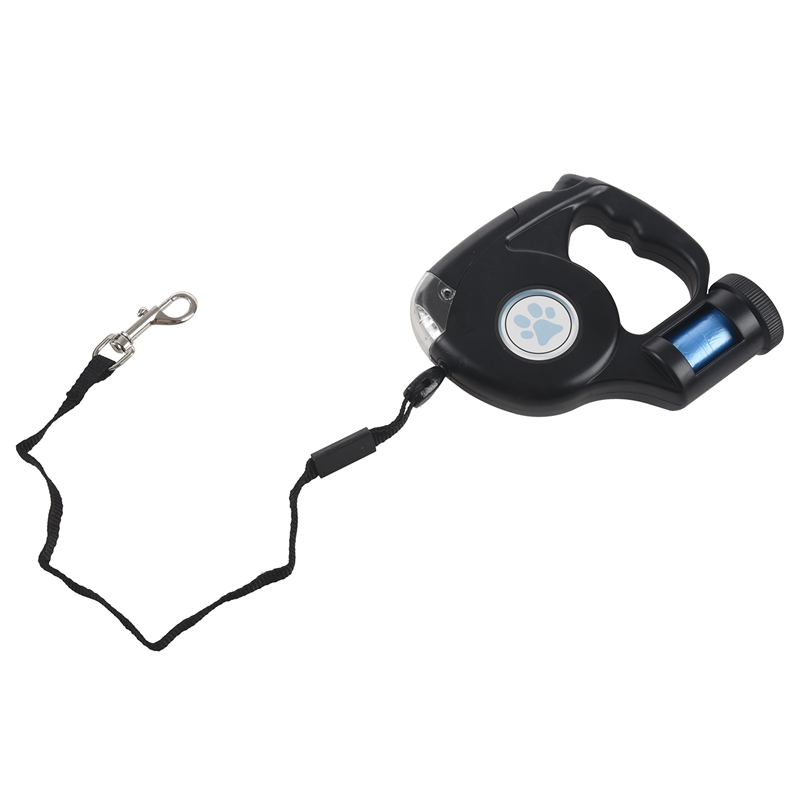 4.5M Led Zaklamp Uitschuifbare Retractable Pet Hondenlijn Lead Met Vuilniszak: Default Title