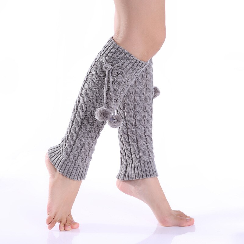 Bein Wärmer Gamaschen Aufladungs-stulpen Oberschenkel Hohe Warm Knit Gestrickte Knie Socken mit Pelz Ball Weihnachten für Frauen mädchen