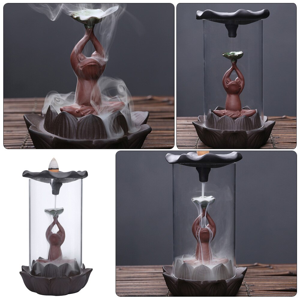 Ceramic Backflow Incense Holder Incense Cone Burner Home Aromatherapy Ornament