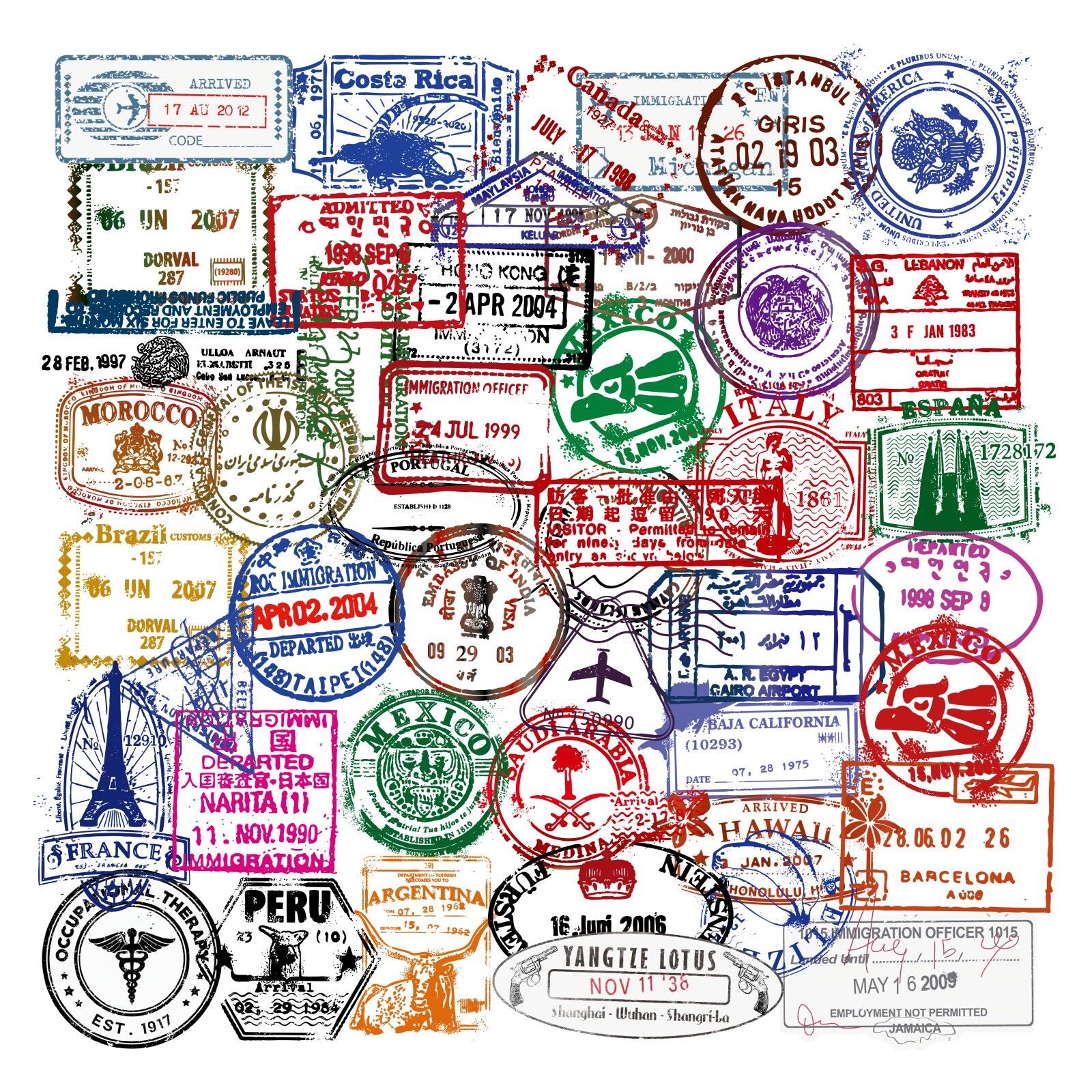 50/100PCS Mix Wereldberoemde gebouwen Reizen Stad Stickers Landmark Landschap Decals DIY Telefoon Bagage Laptop Skateboard Sticker: Zilver