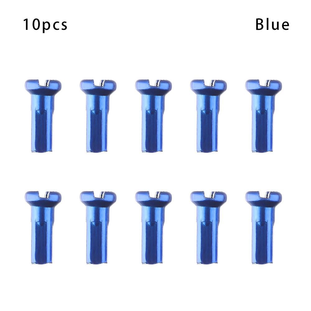 10/20/50pcs MTB Bike Wheel Spoke Nipples 14mm Mountain Bike Cycling Spokes Nipples For Bicycle Wheel Accessories: Blue-10pcs
