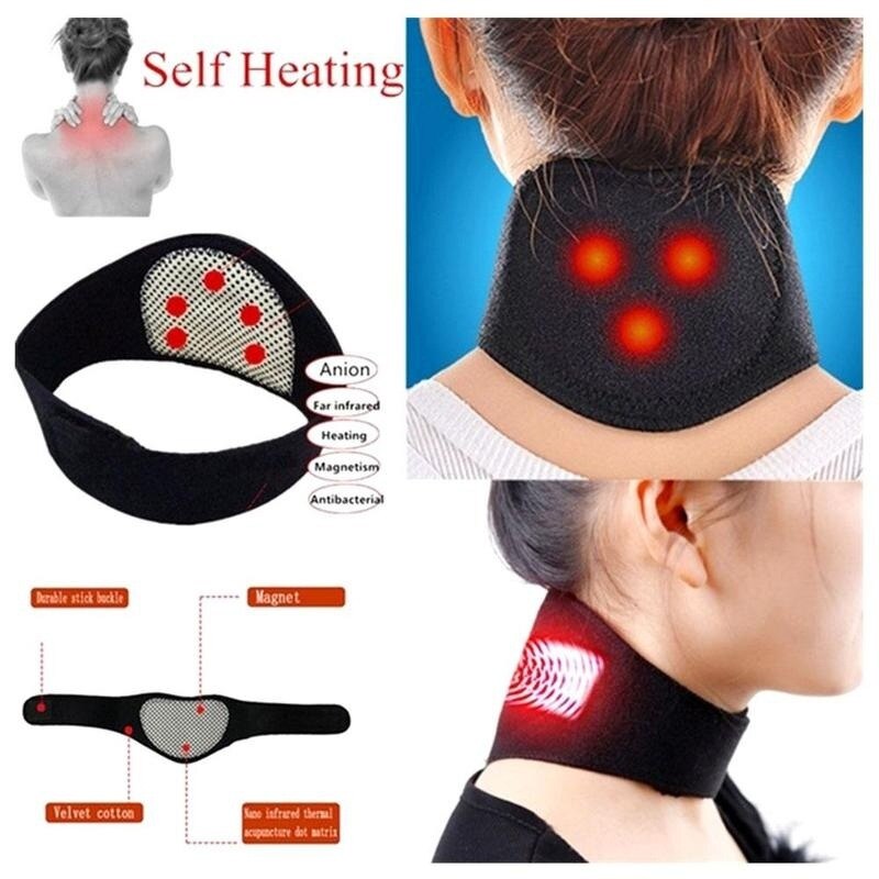 Zelfopwarming Toermalijn Nek Magnetische Therapie Ondersteuning Riem Wrap Brace Pain Relief Neck Massager Spontane Verwarming Gezondheidszorg