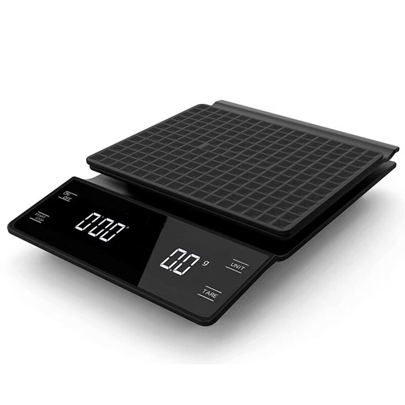 Käsin tippuva kahvivaaka 0.1g/3kg tarkkuusanturia keittiövaaka ajastimella sisältää vedenpitävän silikonityynyn: Default Title