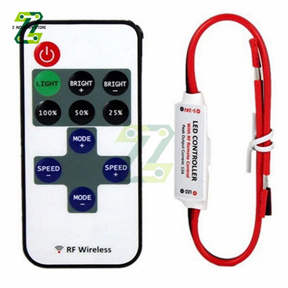 1Set 12V Rf Mini Draadloze Controller Schakelaar Led Dimmer Met Afstandsbediening Schakelaar Mini In-Line Led Licht controller