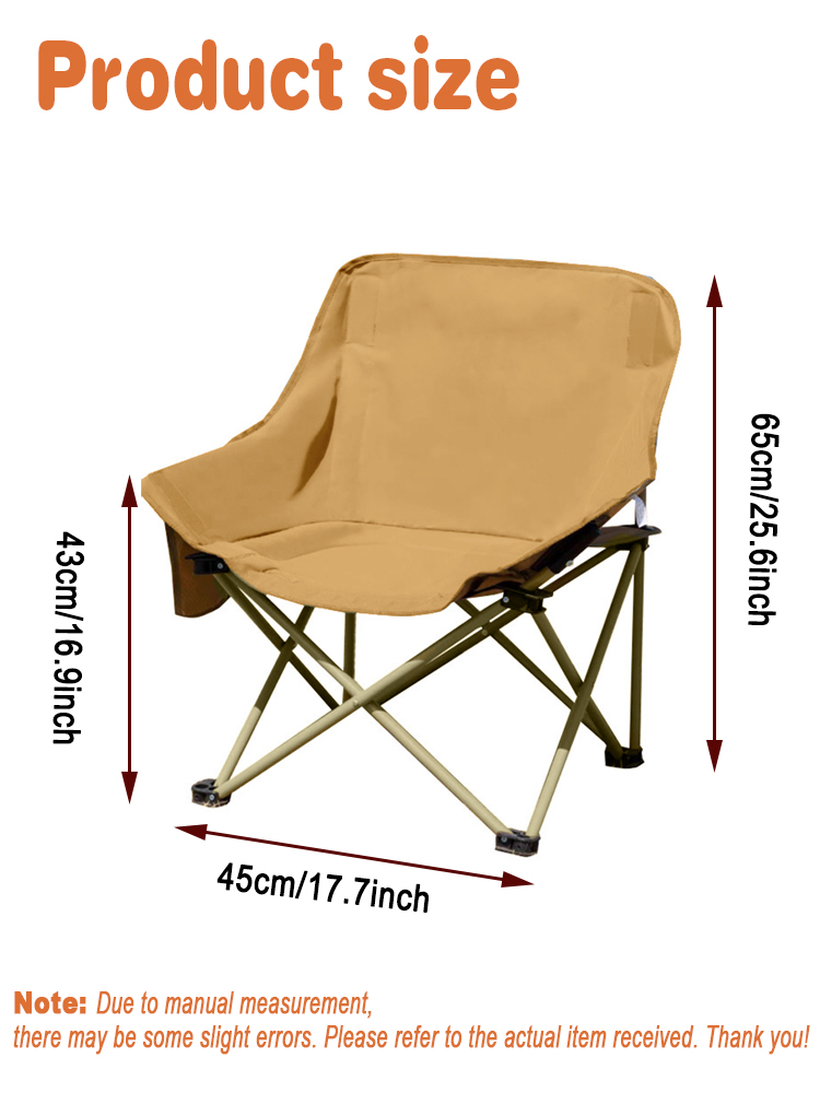 Silla portátil con forma de luna para acampar, silla plegable para exteriores, ultraligera, portátil, con bolsa de transporte, 1 ud.