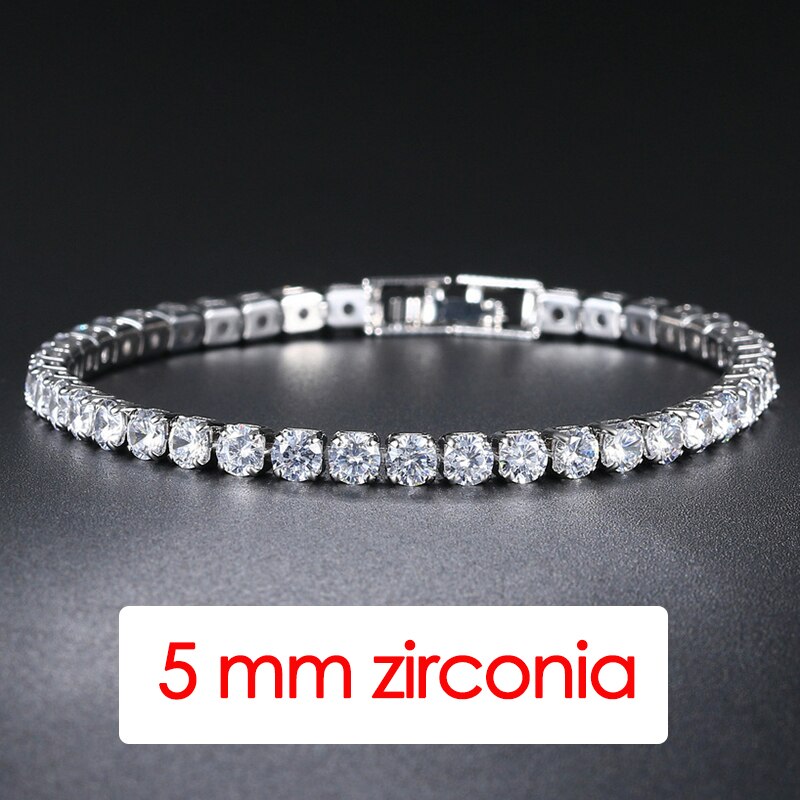 Dames tennisarmband hiphop trendy aaa+ kubieke zirkonia zilverkleurig tiener meisje kristallen ketting aan de hand bruiloft sieraden  h086: 19cm / Groene drakenachtige
