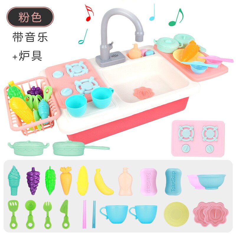 Kids Keuken Speelgoed Analoge Elektrische Vaatwasser Sink Kinderen Simulatie Rol Pretend Spelen Meisjes Speelgoed Mini Keuken Set Speelgoed: 02