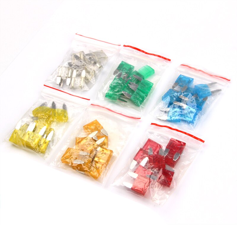 Fusible mixto de Mini cuchilla de 60 uds., aleación de Zinc y Material plástico, juego de 5/10/15/20/25/30 amperios para automóviles de tamaño pequeño, 6 colores