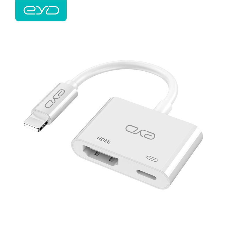 IPhone Plug To HDMI Digital AV Adapter For iPhone 14/13/iPad to 1080P TV/Card Reader/USB/Ethernet Support Projector/Monitor: Default Title