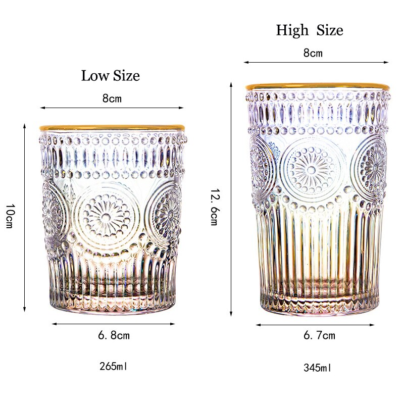 Vasos de vino de colores soplados a mano sin plomo para beber vasos de vidrio para vino tinto blanco jugo leche café taza sol flor vasos de vidrio
