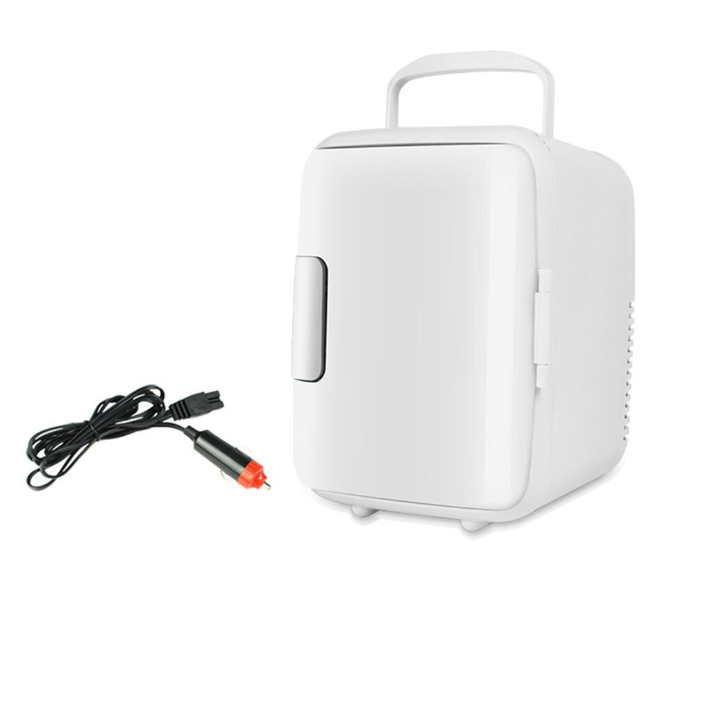 Car Heating And Cooling Box Home Car Dual Purpose 4L Mini Refrigerator Car Refrigerator Thermal Insulation: White
