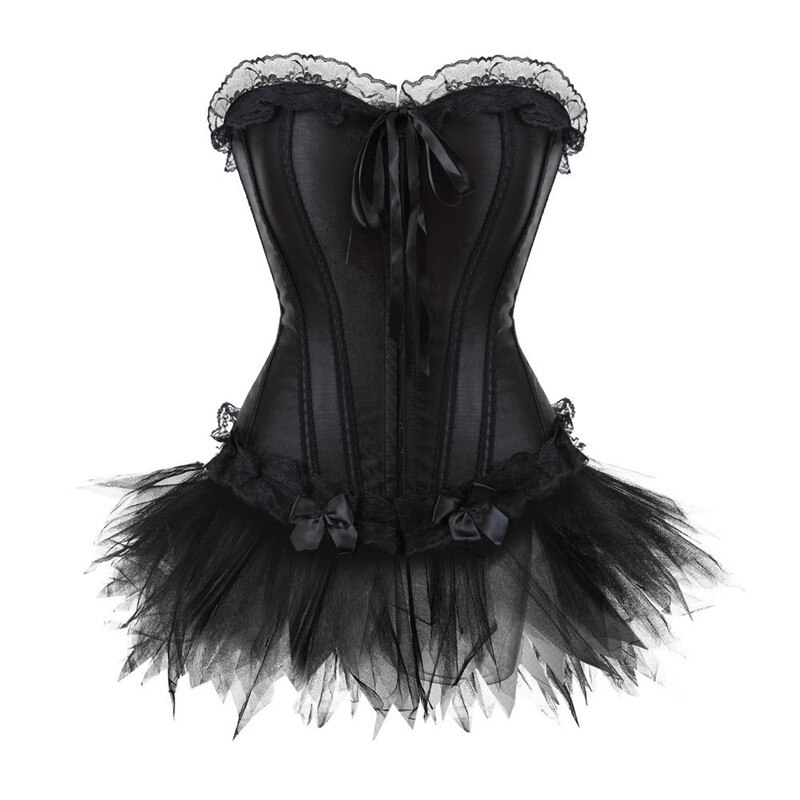 Damen Korsett Ballkleid Trägerloses Schwarzes ärm Produktbild-Vorschau 2