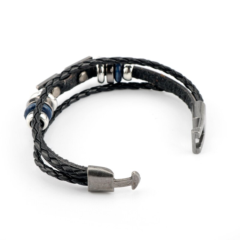 Bracelet en cuir multicouche Vintage pour hommes, bijou à la , breloque rétro,