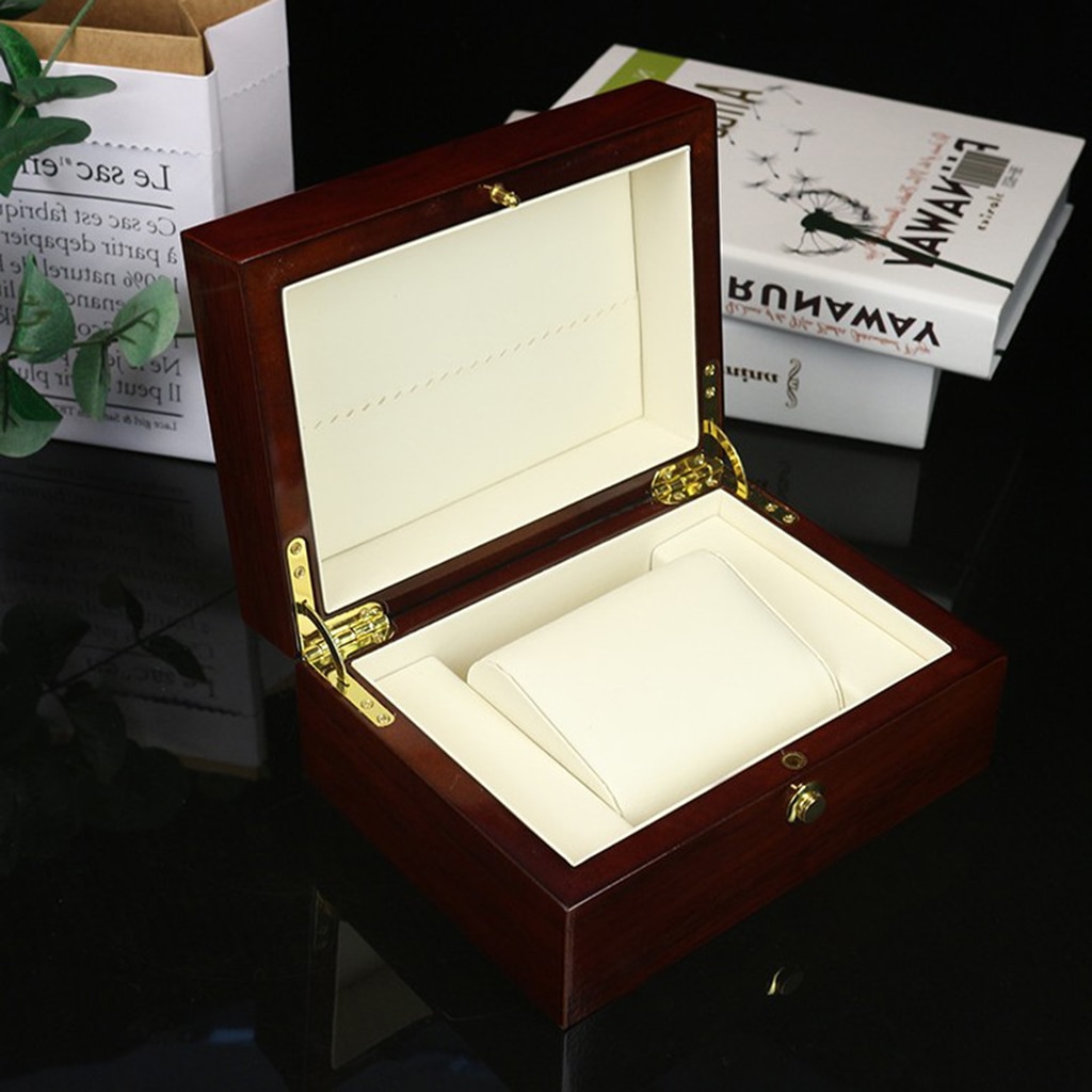 Wooden Single Watch Box Luxury Watch Display Case Jewelry Organizer Storage Box for Rings Bracelet Watches Display Best