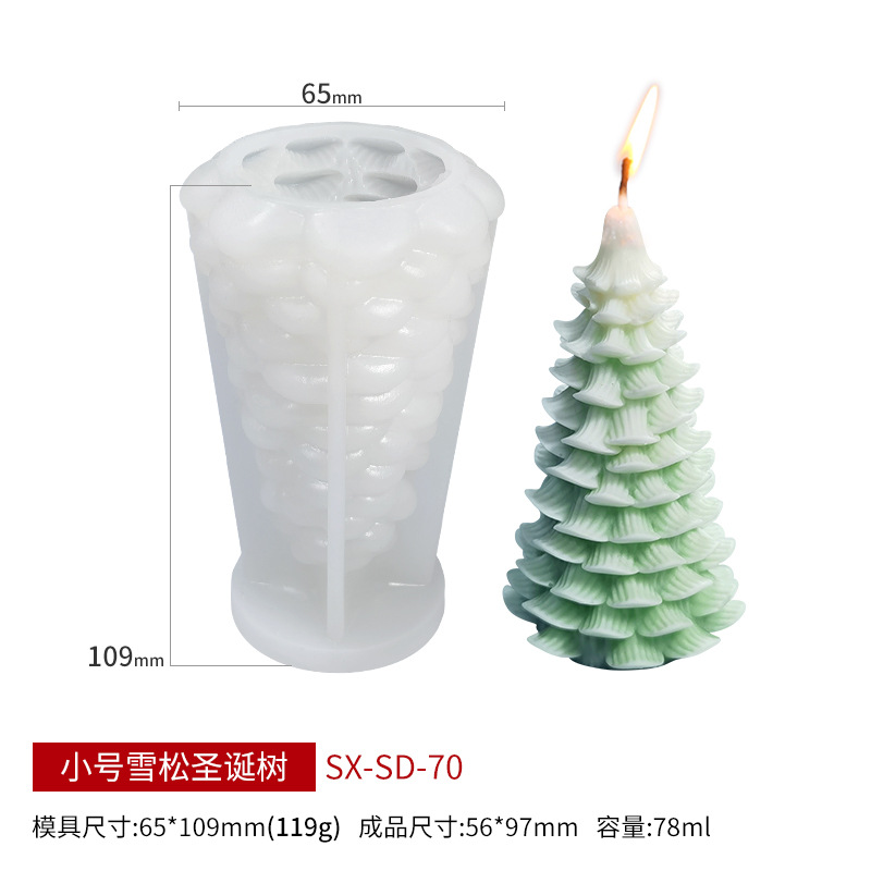 Stampo per candele in silicone 3D albero di Natale pupazzo di neve Decorazione natalizia fai da te artigianato gesso in resina stampo in argilla di cemento regalo di Natale: Luce Verde