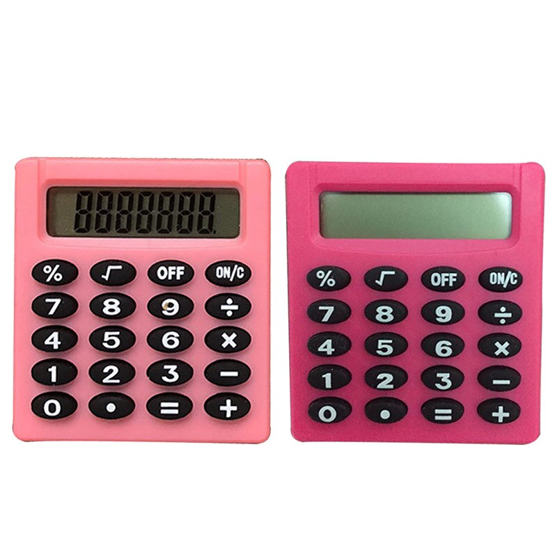 Tecknad mini-miniräknare 8 display siffror bärbar kakulator handhållen ficktyp myntbatterier miniräknare