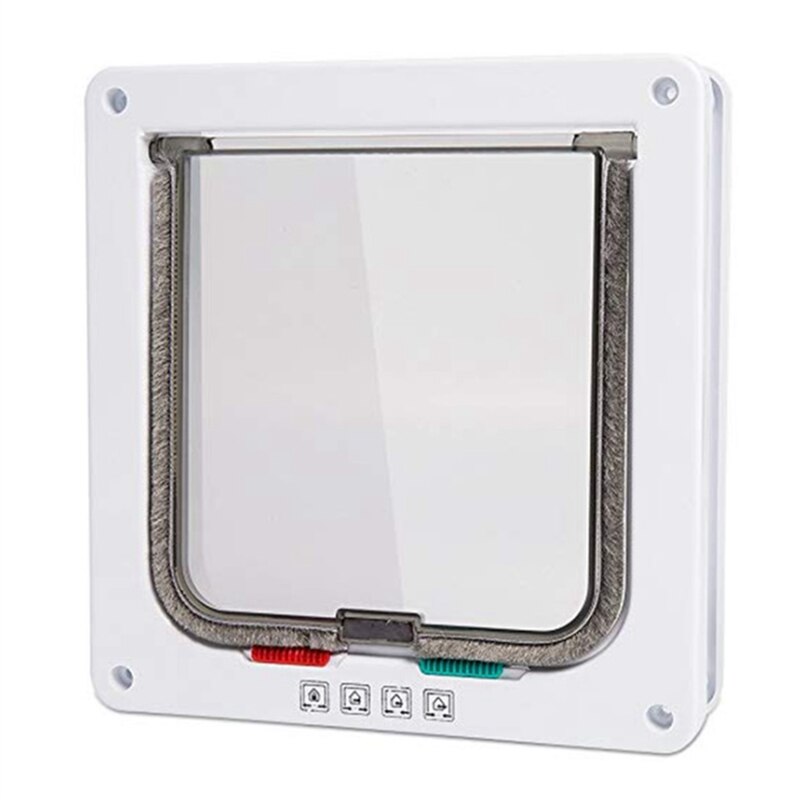 Pet Screen Door,Inside Door Lockable Magnetic Flap Screen Automatic Lockable Black Door for Puppy Dog and Cat Door: white