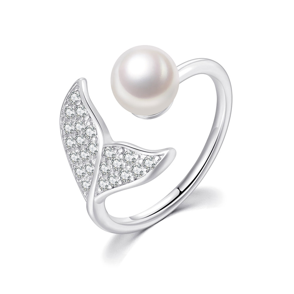 Verstelbare Mermaid Tail Vrouwen Ring Goud Kleur Dainty Ringen Met Zirkoon Opening Voor Meisjes Trend Sieraden r385: 9 / Rood