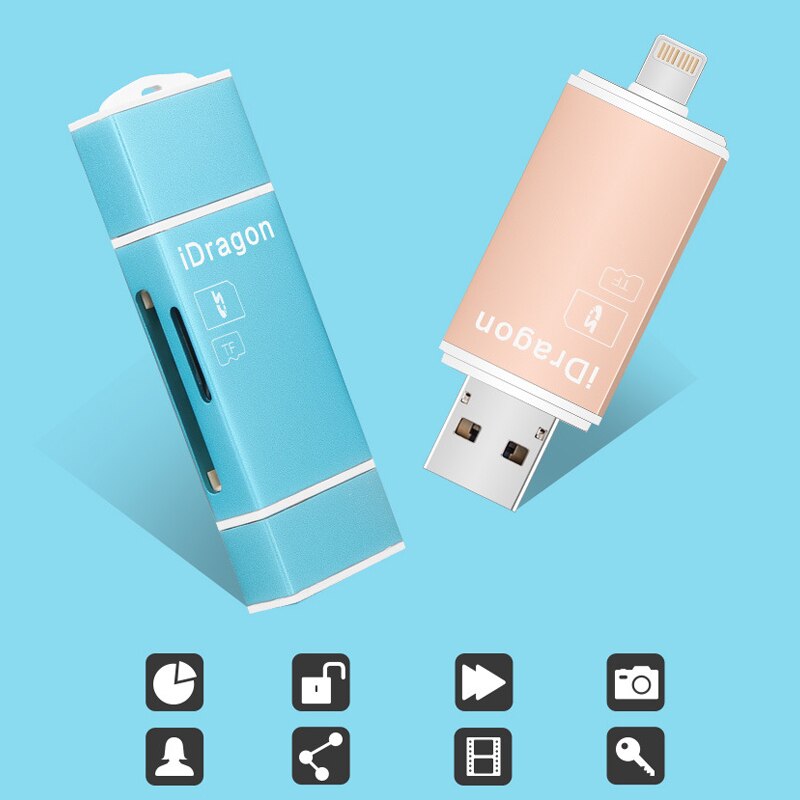 MicroSD SD TF USB2.0 MicroUSB Lightning I-Flash OTG Universal Memory Card Reader for Ipad IPhone Android Phone PC