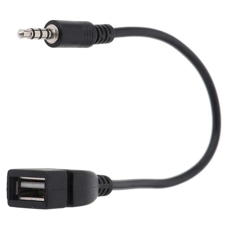 1/10 stks Zwarte Auto AUX Audio Kabel Naar USB Audio Kabel Auto-elektronica voor Muziek afspelen Auto Audio Kabel USB Hoofdtelefoon Converter