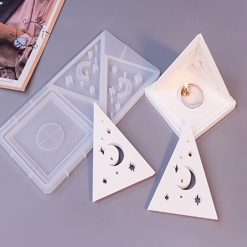 Piramide Sneeuwvlok Sterrenhemel Liefde Huis Kandelaar Siliconen Mal DIY Gips Epoxyhars Gietvorm Woondecoratie Ornamenten ﻿