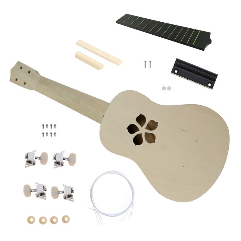 21 inches ufærdig diy ukulele ukelele uke kit basswood body 24bd: 2