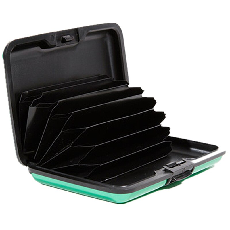 Tarjetero de aluminio para hombre, estuche rígido con bloqueo, billetera sólida para tarjetas de crédito, escaneo Anti-RFID, protege el tarjetero, 1 ud.