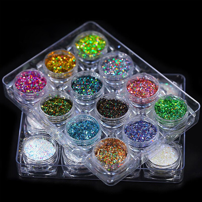 Clorful Opal Jelly lentejuelas brillo de uñas copos oro plata Holographics polvo brillante polvo arte uñas decoración DIY manicura
