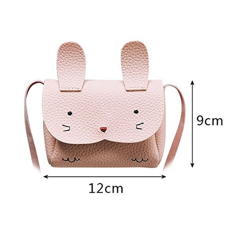 Mini skuldertaske børn messenger bag bebe piger håndtaske sød kanin skulder crossbody taske (pink)