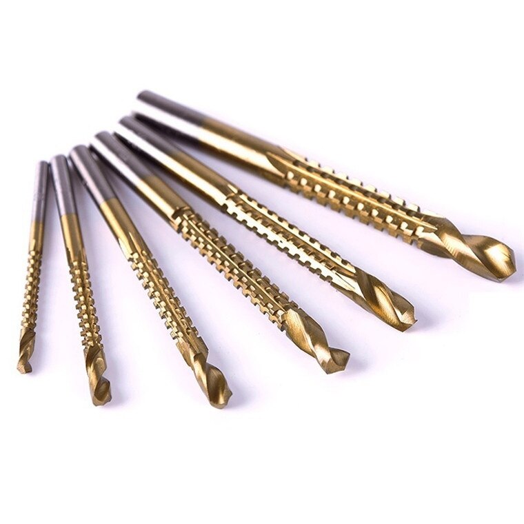 1 pièces titane plaqué bois crantée perceuse fente scie ligne de forage foret HSS