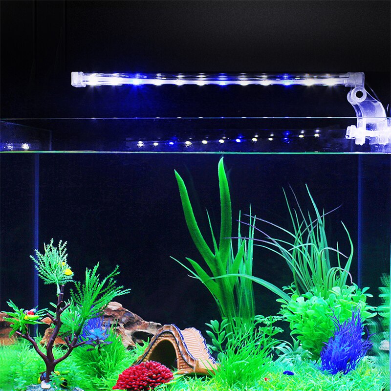 Aquarium Led Licht Voor Aquarium Aquatic Plant Groeien Verlichting Kristal Heldere Clip Lamp Blauw Wit Led 14.5-42.5cm Voor Fish Tank