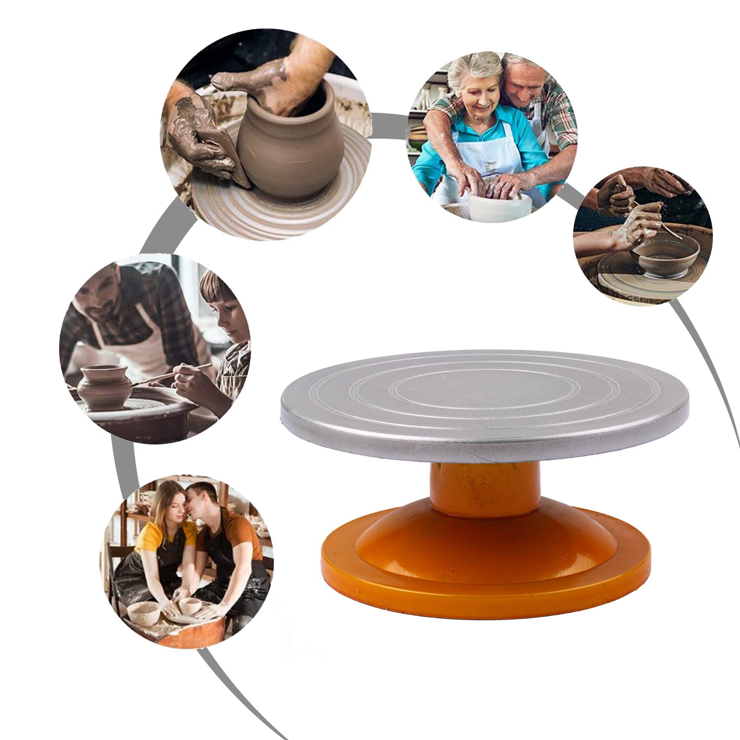 Konst plast keramik hjul 10in diameter skulpteringshjul mini lera göra keramik hjul skivspelare med kullager