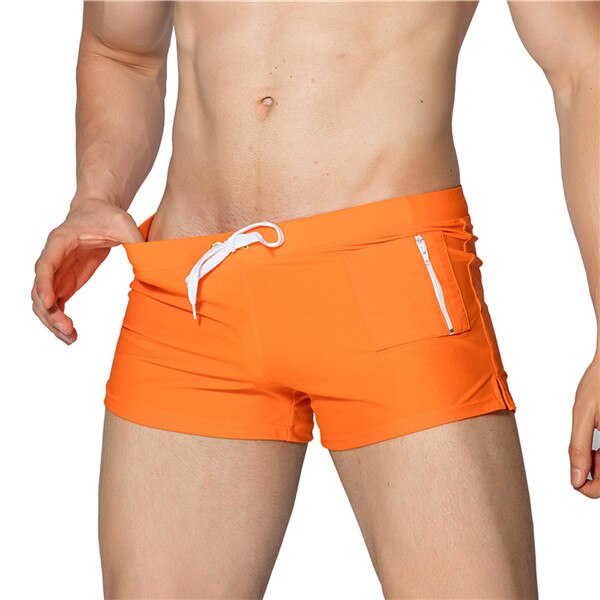 Estate Marca Uomo Costumi da bagno Costumi da bagno da uomo Tavola da surf Abbigliamento da spiaggia Slip da uomo Costume da bagno Boxer Pantaloncini Costumi da bagno Custodia gay: S / Arancione