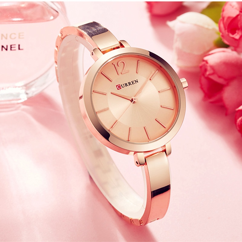 CURREN Gold Women Watches Stainless Steel Ultra thin Quartz Watch Woman Romantic Clock Women&#39;s Watches Montre Femme