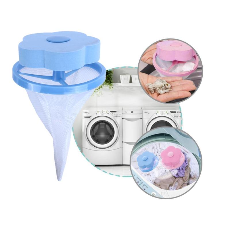 Flower Shape Washing Machine Hair Removal Clean Net Bag Floating Filter powder Cleaning Tools Ball Reusable Laundry Filtration