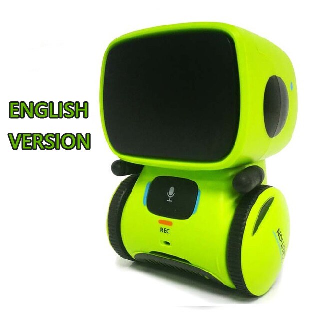 Smart Pink Robot Intelligent Robotic Toys Repeating Recorder Touch Control Voice Control Toy for Kids Christmas: English green