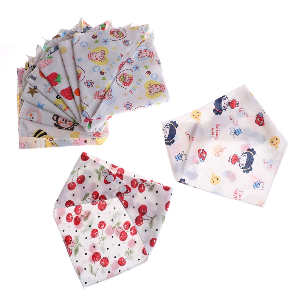 5pcs Riutilizzabile Lavabile Del Bambino Del Cotone Bavaglini Burp Panno di Stampa Freccia Onda Bavaglini Del Bambino Del Triangolo Del Bambino Del Cotone Regolabile Pasto Infantile bavaglini