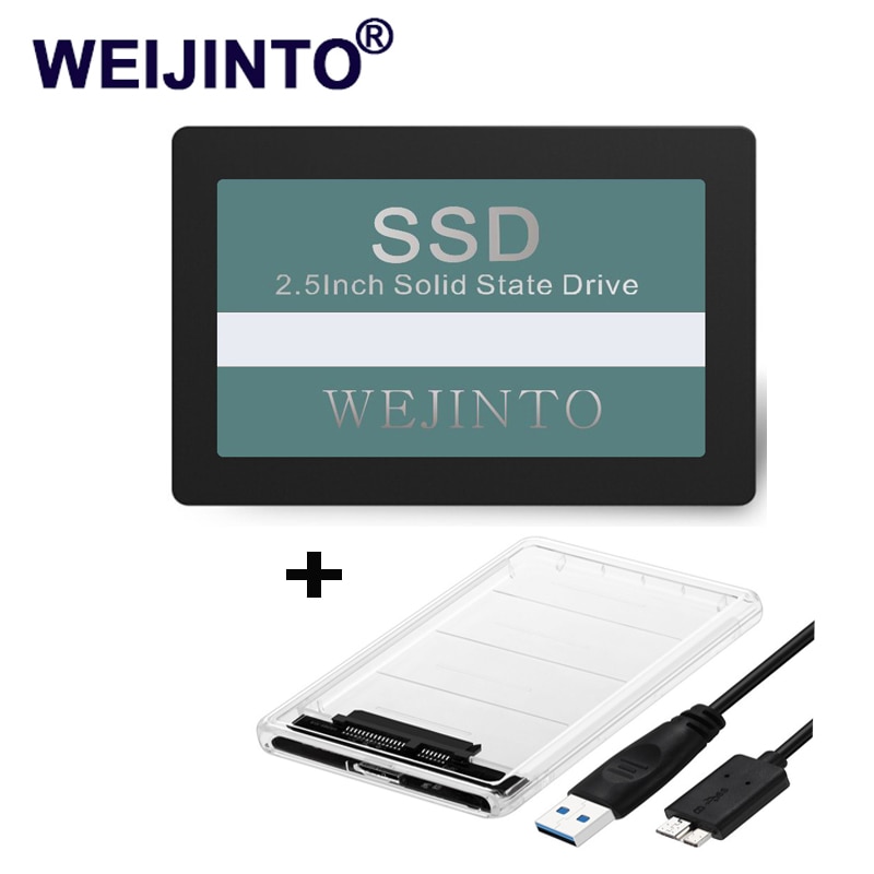 WEIJINTO Lowest Price SATAIII SATA3 SSD 120GB Solid State Hard Drive Disk128GB & SSD Sata to USB 3.0 Case