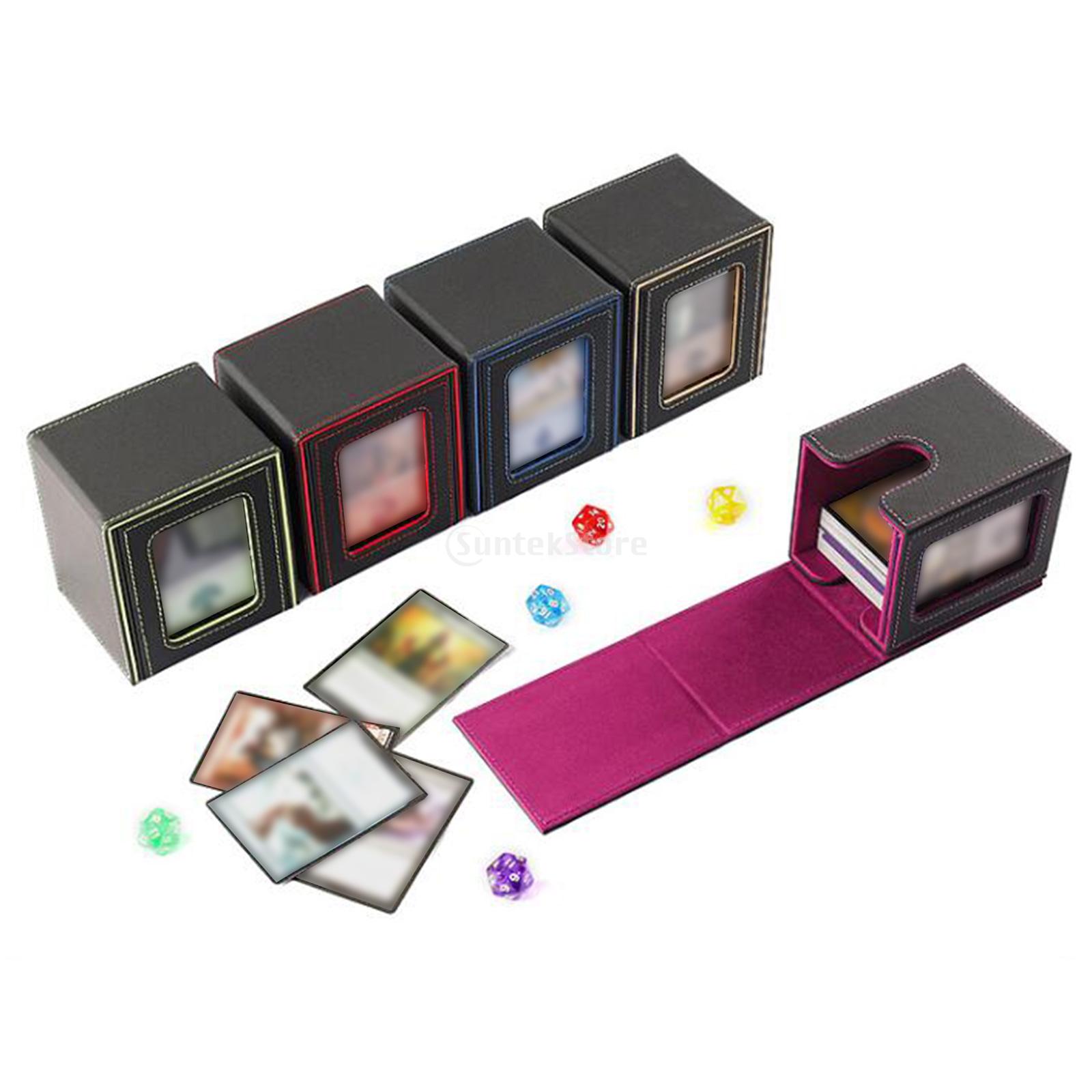 Card Deck Box Card Organizer with Display Window Holds 100+ Cards Card Deck Case for Collectible Card Sports Cards Game Card