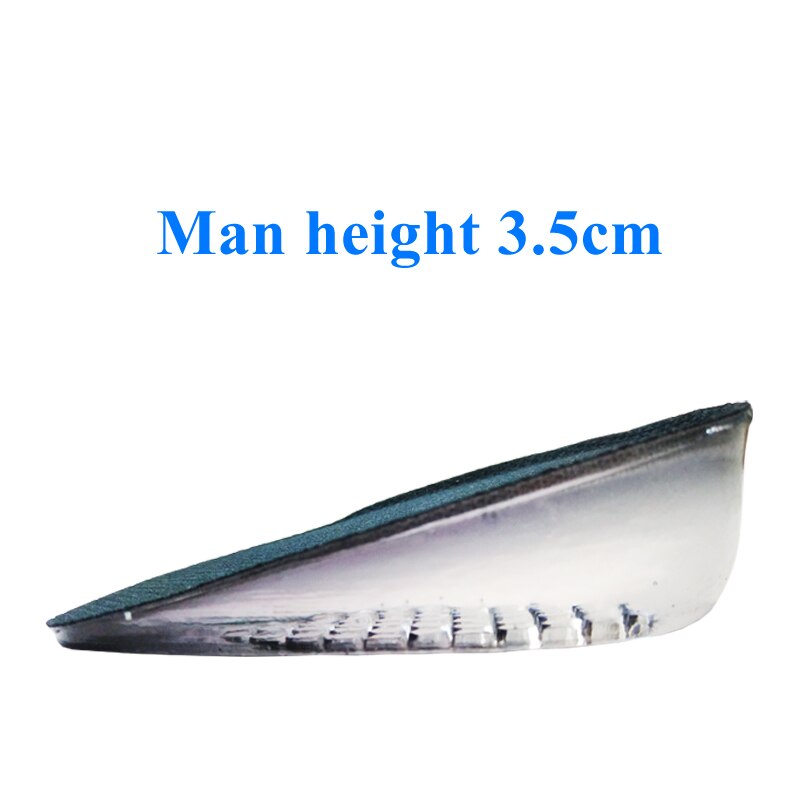 Hak Voor Schoenen Siliconen Gel Hiel Cups Pad Elektrische Hoogte Toename Inlegzolen Voor Vrouwen Mannen Lijm Liners Kussen Padding: Man height 3.5cm