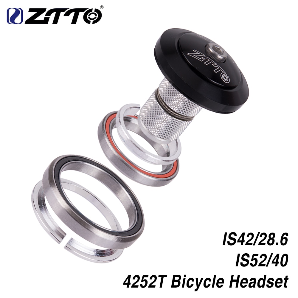 4252T Mtb Road Bicycle Headset 42mm 52mm CNC 1 1/8 "-1 1/2" Tapered Tube fork Integrated Angular Contact Bearing