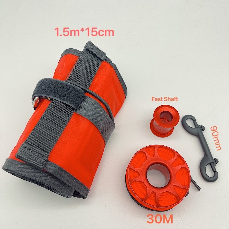 1.5/1.8cm dykning smb boj set ytmarkör signalrör dykrulle rullar boj undervattens dykutrustning dykning snorkling: 1.5m 15cm uppsättning