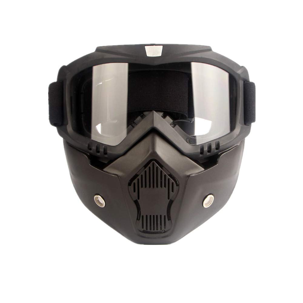 Unisex Skiing Goggles Modular Mask Detachable Mouth Filter Men Women Ski Snowmobile Snowboard Goggles Snow Winter Ski Glasses: 025004 Clear