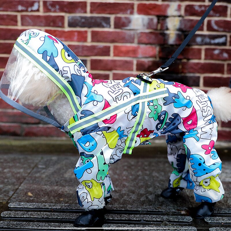 Hond Regenjas Waterdichte Regenjas Cartoon Reflecterende Regenjas Voor Hond Outdoor Kleding Jas Voor Kleine Hond Huisdier Jumpsuit