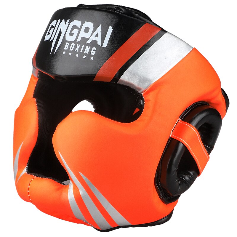 Boxing MMA safety Helmet head gear protectors adult Child training headgear Muay thai kickboxing Full-covered Helmets: dy orange / M
