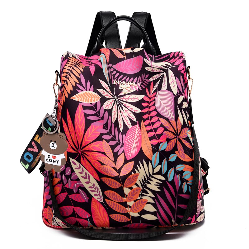 Pretty Style Girls Anti Theft School Backpack Casual Women Travel Backpack Durable Fabric Women Backpack: 10